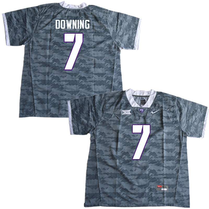 Men #7 Matthew Downing TCU Horned Frogs College Football Jerseys Sale-Gray - Click Image to Close